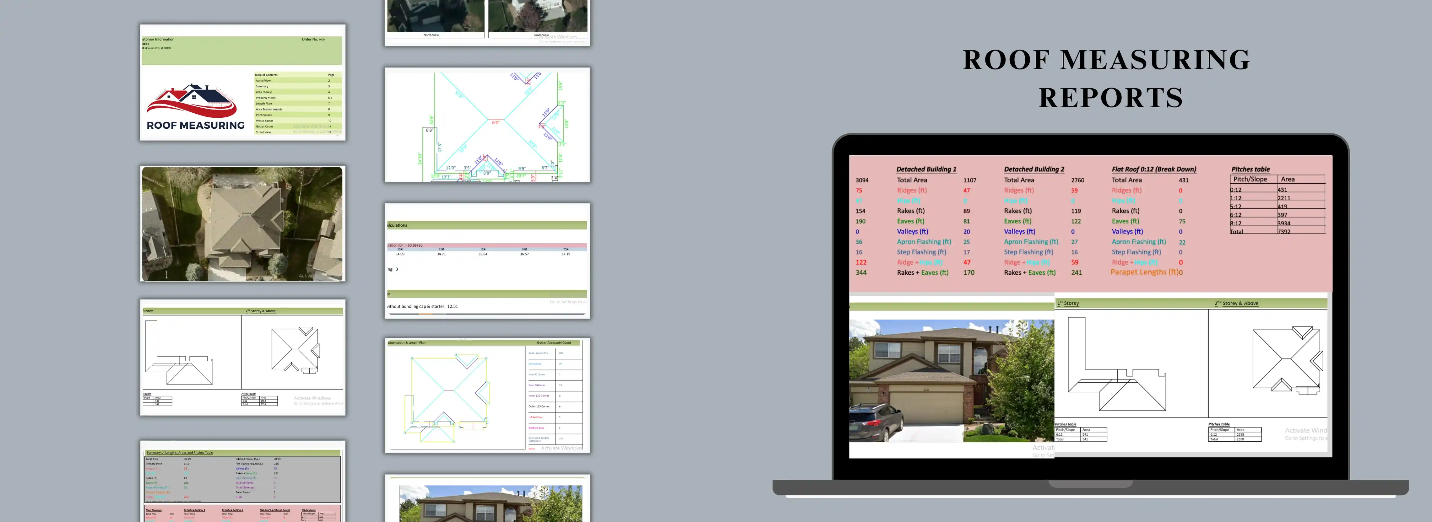 Commercial roof measurement report example